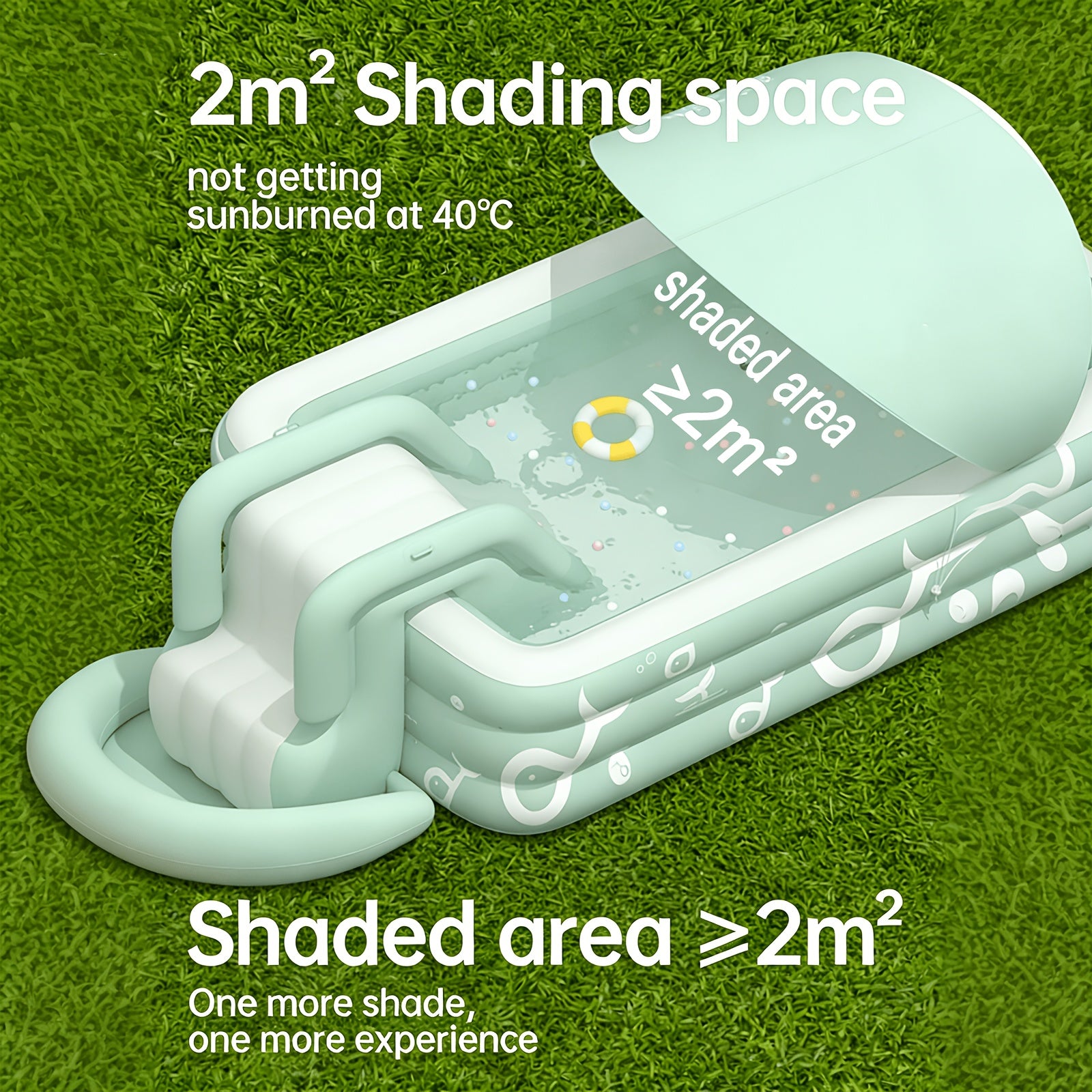 Luxury Inflatable Family Pool with Slide, Sunshade Canopy & Full Accessory Kit
