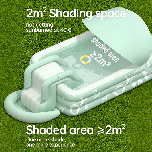Luxury Inflatable Family Pool with Slide, Sunshade Canopy & Full Accessory Kit