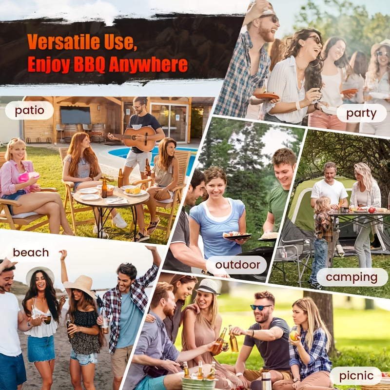 Offset Charcoal Grill Smoker Multi-Purpose Barrel BBQ Grill, Outdoor Cooking Grill for Backyard Camping, Ideal Father’s Day Gift for Men