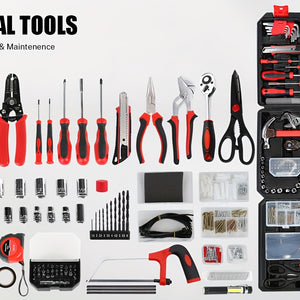 510Pcs Pink Home Repair Tool Kit with Drawer Storage Toolbox
