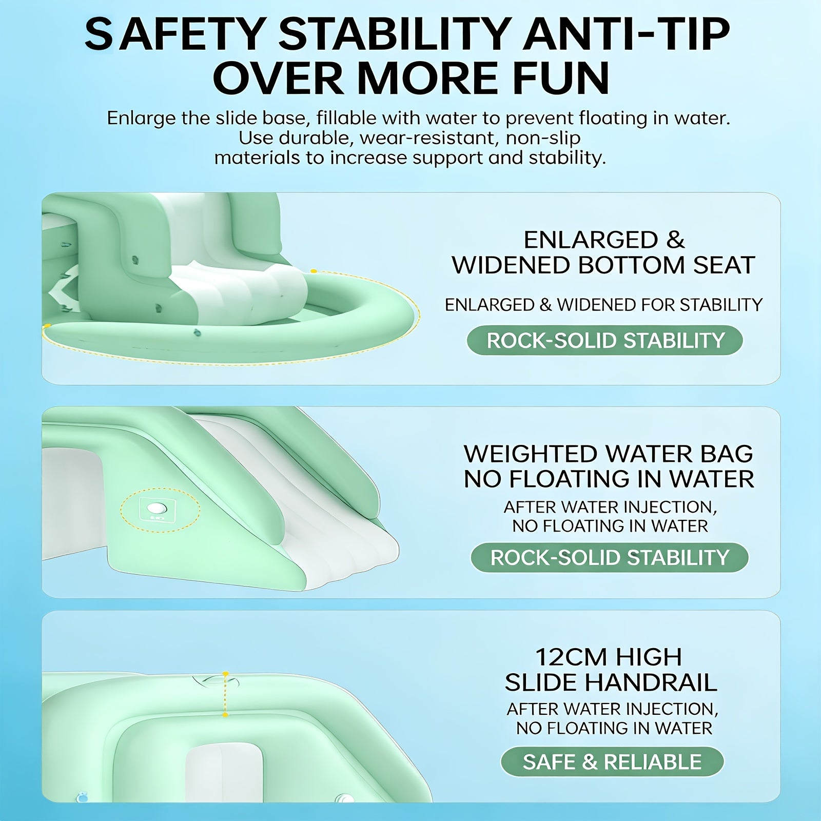 Luxury Inflatable Family Pool with Slide, Sunshade Canopy & Full Accessory Kit