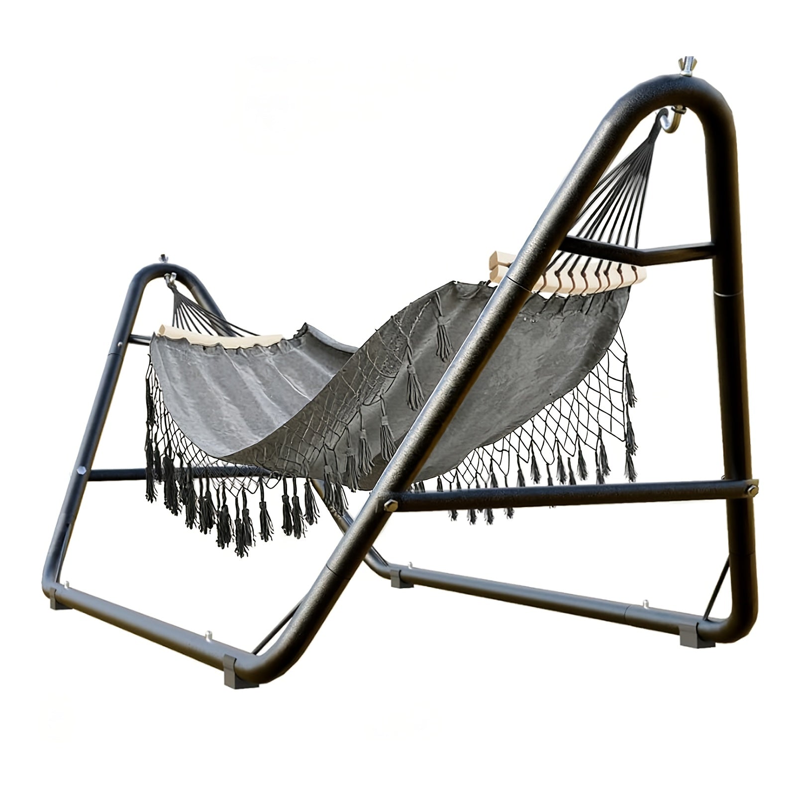 600 Lbs Heavy Duty Outdoor Hammock with Stand, Anti-Rollover Stable Frame, Safe Swing Bed for Backyard Patio Camping
