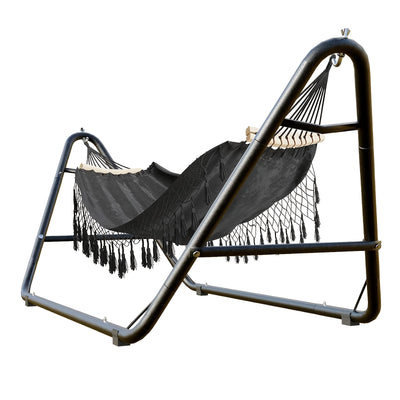 600 Lbs Heavy Duty Outdoor Hammock with Stand, Anti-Rollover Stable Frame, Safe Swing Bed for Backyard Patio Camping
