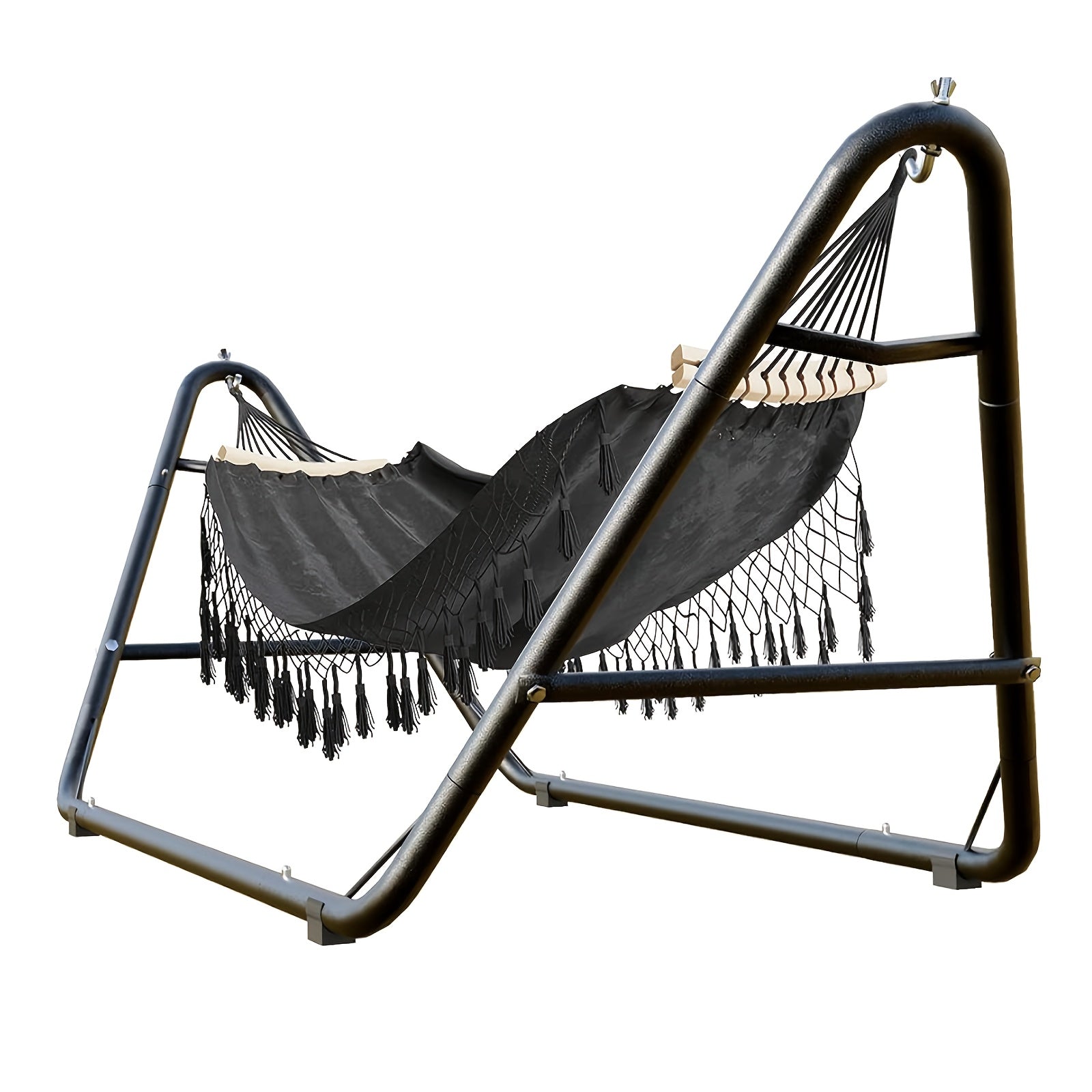 600 Lbs Heavy Duty Outdoor Hammock with Stand, Anti-Rollover Stable Frame, Safe Swing Bed for Backyard Patio Camping