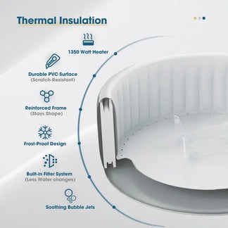 4–6 Person Inflatable Hot Tub | 130 Bubble Jets