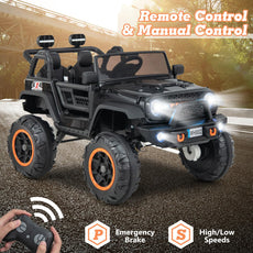 OLAKIDS 24V 2 Seater Kids Ride On Jeep Car, 2WD/4WD Switchable Electric Toy Vehicle with Remote Control