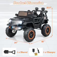 OLAKIDS 24V 2 Seater Kids Ride On Jeep Car, 2WD/4WD Switchable Electric Toy Vehicle with Remote Control