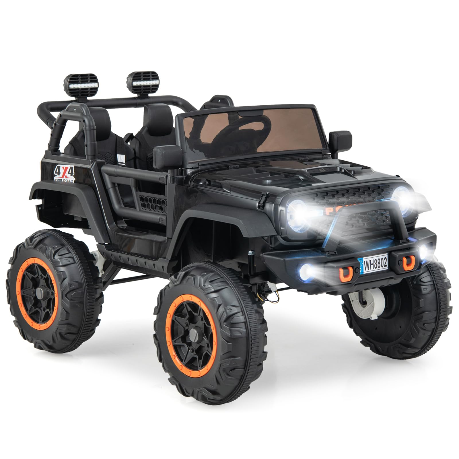 OLAKIDS 24V 2 Seater Kids Ride On Jeep Car, 2WD/4WD Switchable Electric Toy Vehicle with Remote Control
