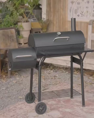 Offset Charcoal Grill Smoker Multi-Purpose Barrel BBQ Grill, Outdoor Cooking Grill for Backyard Camping, Ideal Father’s Day Gift for Men
